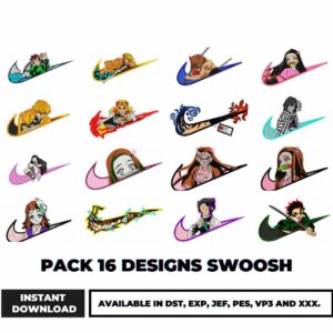 Embroidery Bundle 16 Unique Swoosh Designs Download