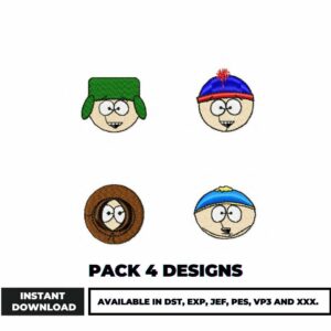 Embroidery Bundle Featuring 4 Fun Character Designs