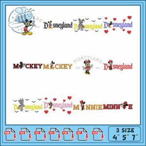 Embroidery Bundle with Mickey and Minnie Designs