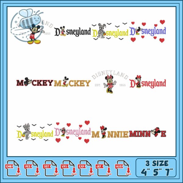 Embroidery Bundle with Mickey and Minnie Designs