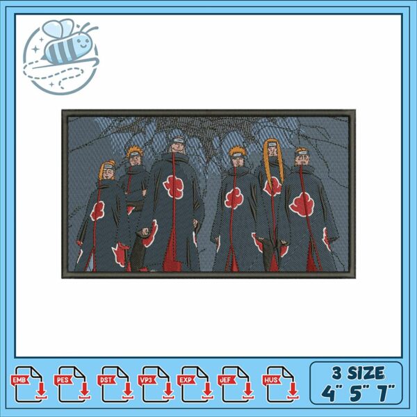 Embroidery Design Akatsuki Characters for Stitch Craft