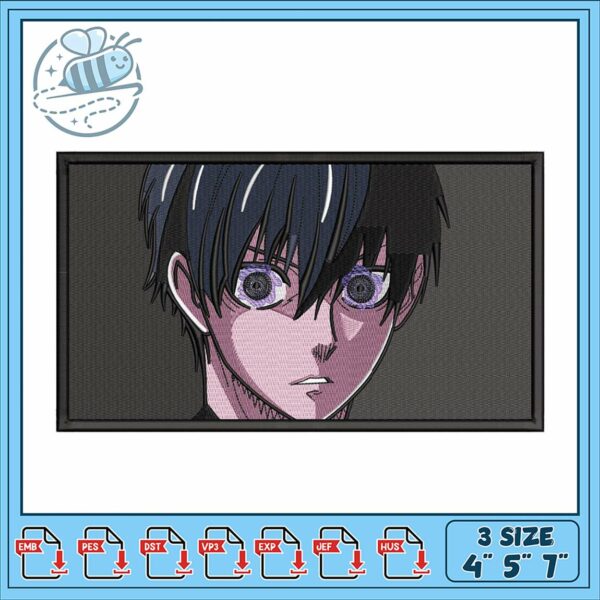 Embroidery Design Anime Character 3 Sizes Available