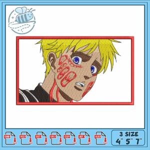 Embroidery Design Anime Character Portrait in 3 Sizes Embroidery Design Anime Character Portrait in 3 Sizes