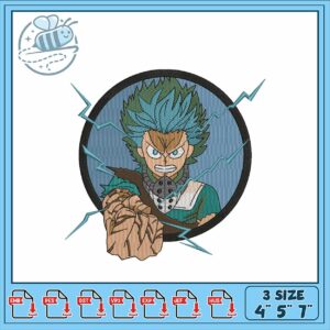 Embroidery Design Anime Character with Spiky Hair