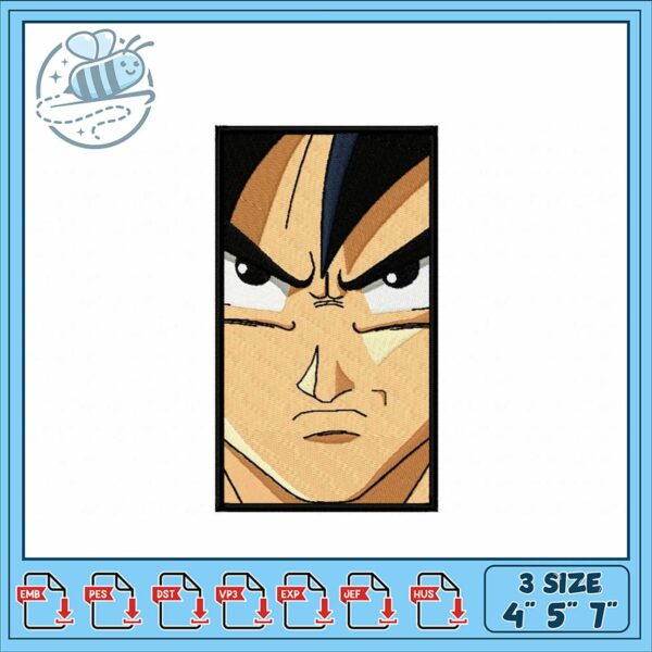 Embroidery Design Anime Face 3 Sizes Available