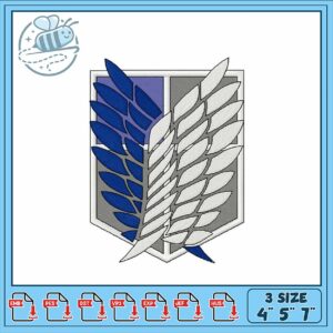 Embroidery Design Attack on Titan Wings Patch 4 5 7
