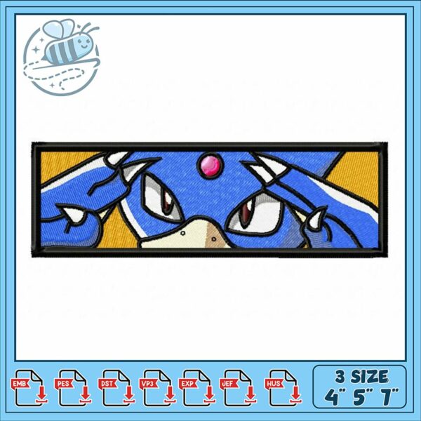 Embroidery Design Blue Pokemon Inspired Patch 4×5 7×7