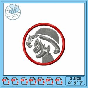 Embroidery Design Cool Character Patch 3 SizesAvailable