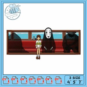 Embroidery Design Cozy Train Scene with Characters