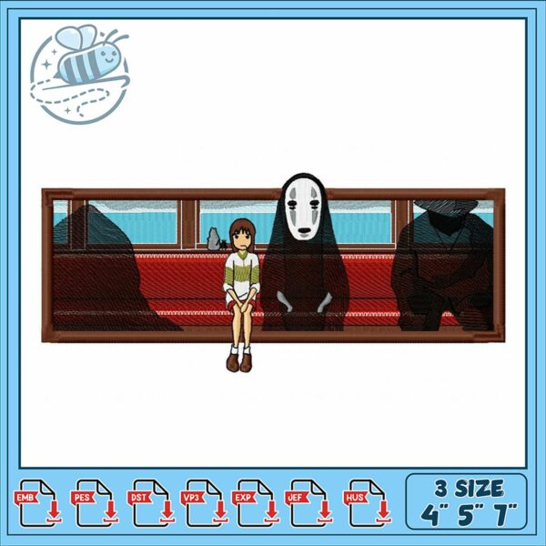 Embroidery Design Cozy Train Scene with Characters