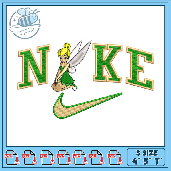 Embroidery Design Fairy Nike Logo Stylish Art