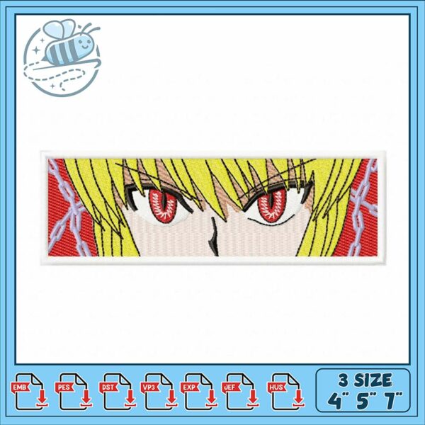 Embroidery Design Featuring Fierce Anime Girl Eyes