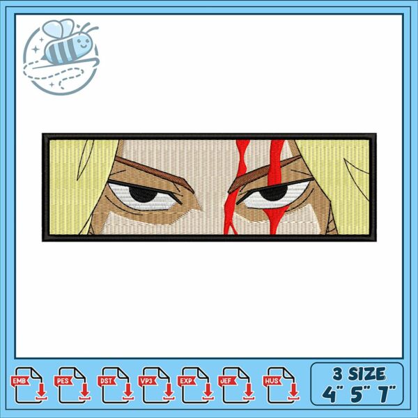 Embroidery Design Fierce Character Eyes Pattern 4x5x7