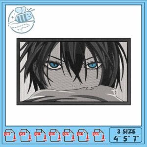 Embroidery Design Fierce Character with Blue Eyes