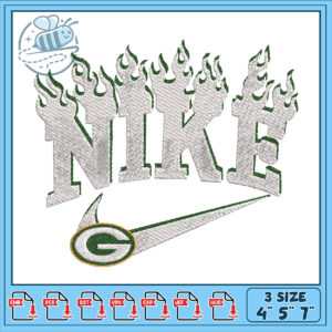 Embroidery Design Flaming Nike Logo