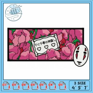 Embroidery Design Floral Message No Face Character