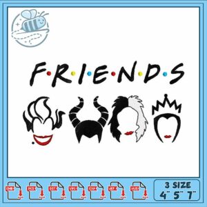 Embroidery Design Friends Themed Character Set