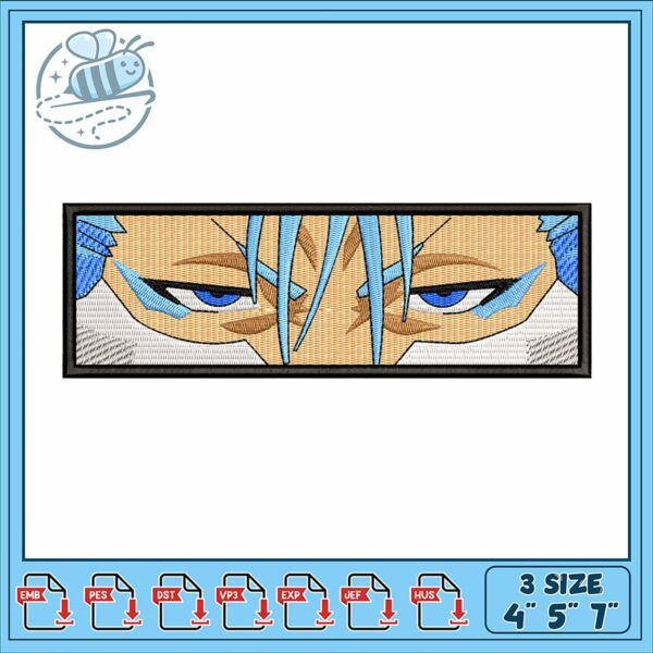 Embroidery Design Futuristic Eyes Pattern in Three Sizes
