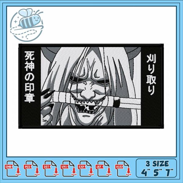 Embroidery Design Japanese Demon Anime Patch Art