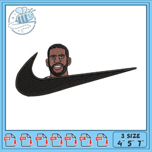 Embroidery Design LeBron James Nike Swoosh