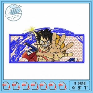 Embroidery Design Luffy Character in Three Sizes
