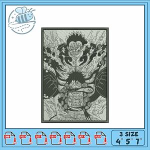 Embroidery Design Luffy and Kaido Dragon Art 45x7