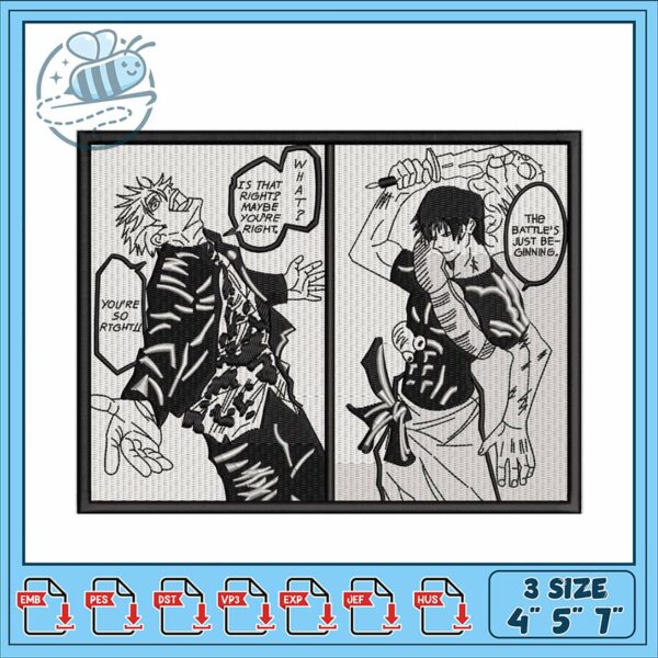Embroidery Design Manga Battle Scene Art for Stitching