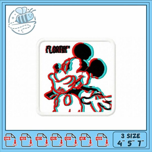 Embroidery Design Mickey Mouse Hugging Friends