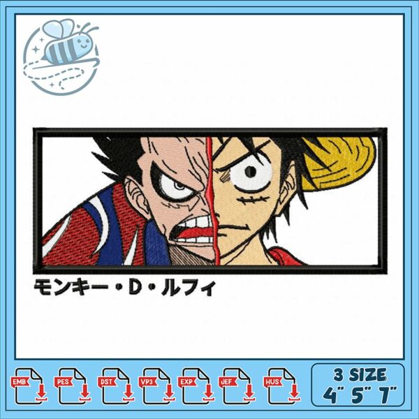 Embroidery Design Monkey D Luffy Anime Art Patch