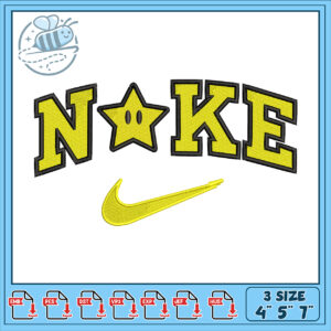 Embroidery Design NKE Star Logo Three Sizes Available