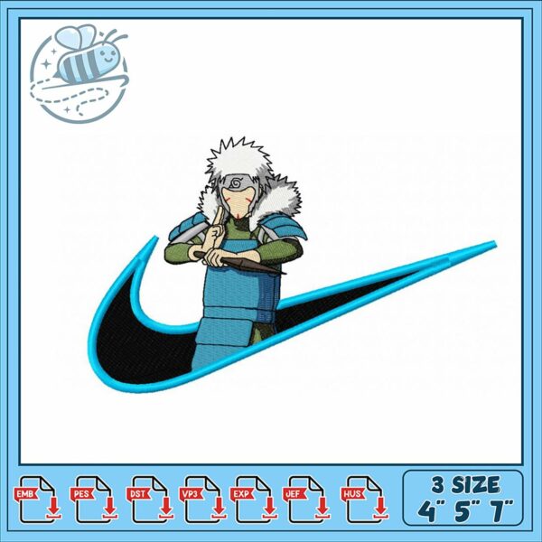 Embroidery Design Naruto Style Nike Swoosh Art