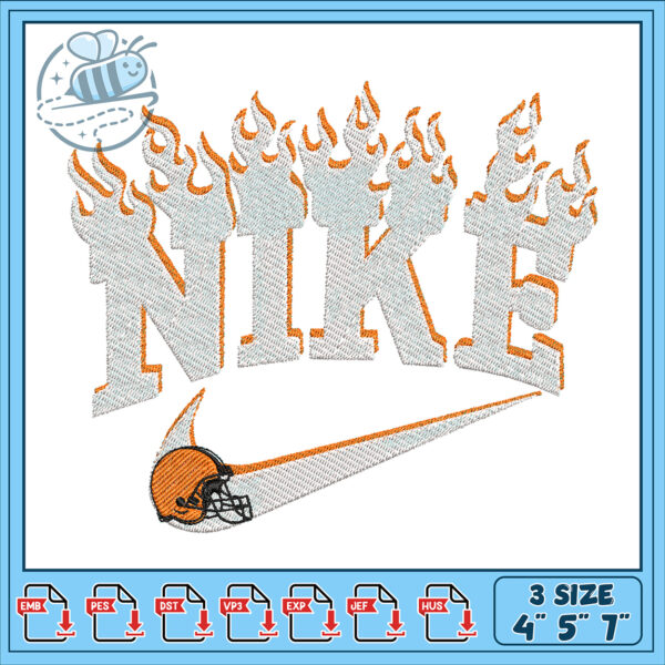 Embroidery Design Nike Flames Helmet