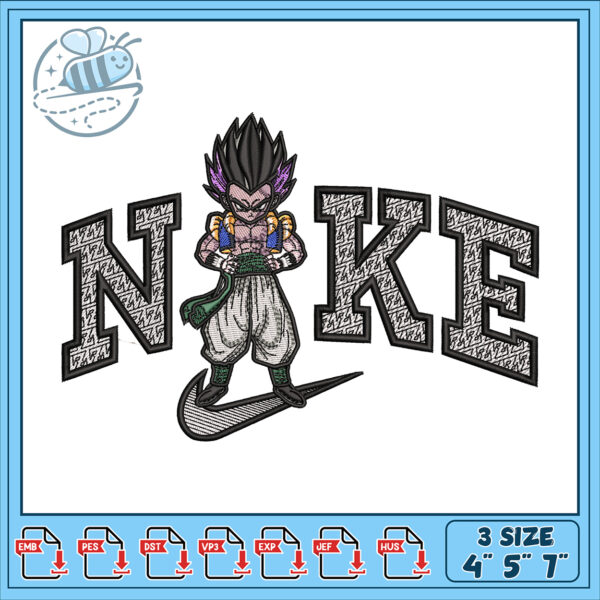 Embroidery Design Nike Goku 3 Sizes