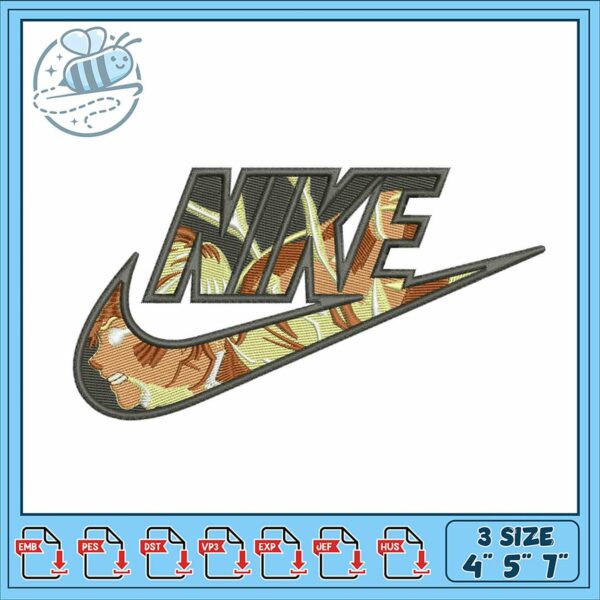 Embroidery Design Nike Logo Floral Pattern 3 Sizes