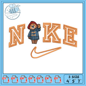 Embroidery Design Nike Logo with Paddington Bear