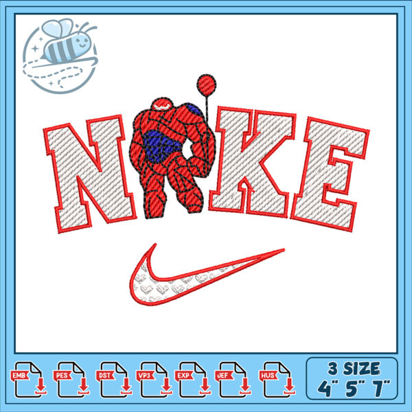 Embroidery Design Nike with Superhero