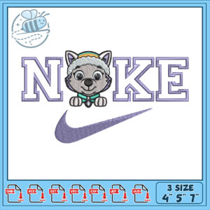 Embroidery Design Puppy Nike Logo