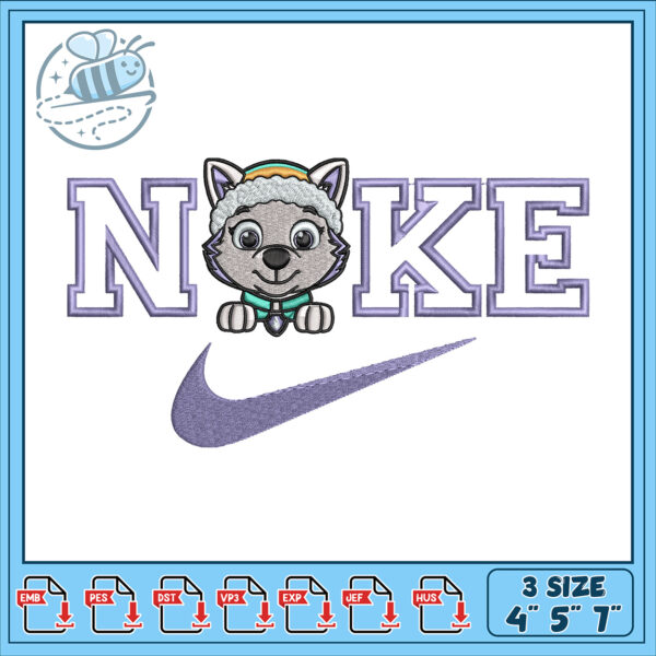 Embroidery Design Puppy Nike Logo