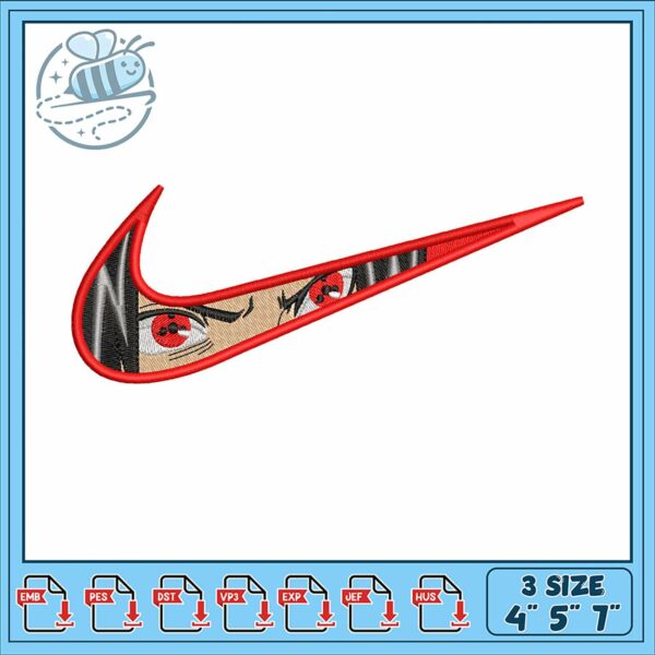Embroidery Design Red Nike Swoosh Logo 3 Sizes