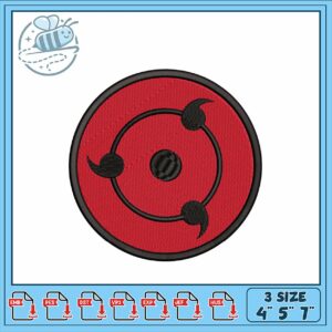 Embroidery Design Red Ninja Emblem for Crafts
