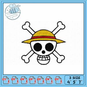 Embroidery Design Skull and Crossbones with Hat