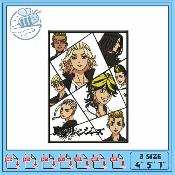 Embroidery Design Tokyo Revengers Character Art Patch