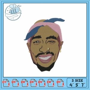 Embroidery Design Tupac Portrait for All Machines