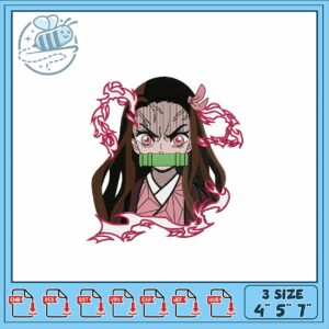 Embroidery Design for Anime Character Vivid Detail