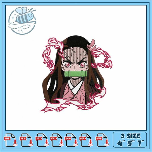 Embroidery Design for Anime Character Vivid Detail