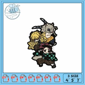 Embroidery Design for Anime Characters Trio Patch