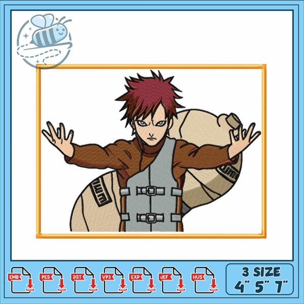 Embroidery Design of Anime Character Sand Ninja