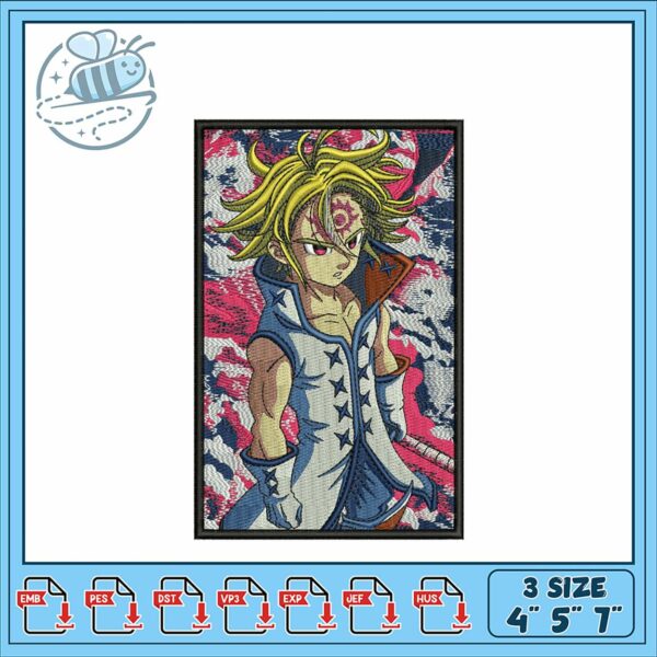 Embroidery Design of Anime Character for Crafting Fun