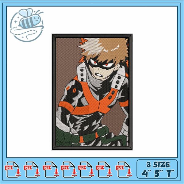 Embroidery Design of Anime Character for Crafts