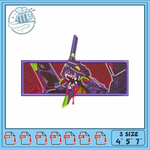 Embroidery Design of Anime Character with Weapon